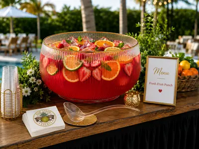 Punch Bowl - Glass - Gold Rim in Royal Palm Beach