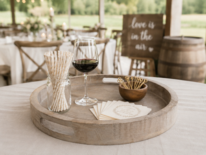 Tray - Round - Gray - Rustic - 16"