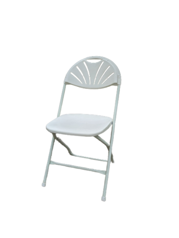 Eggshell Fan Back Folding Chair in Flint
