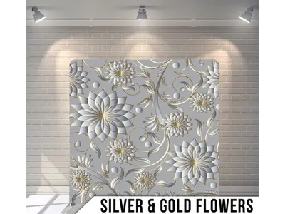 Gold and Silver Floral in Flint