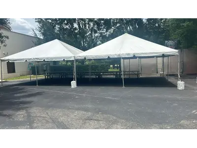20’X20′ Frame Tent -White Top in meadow wood