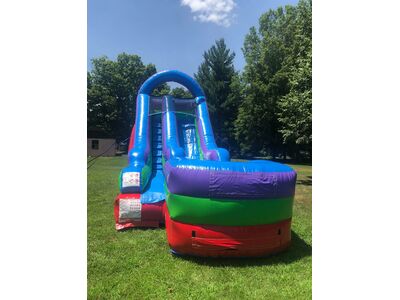 Retro Rainbow Inflatable Water Slide 18 Footer