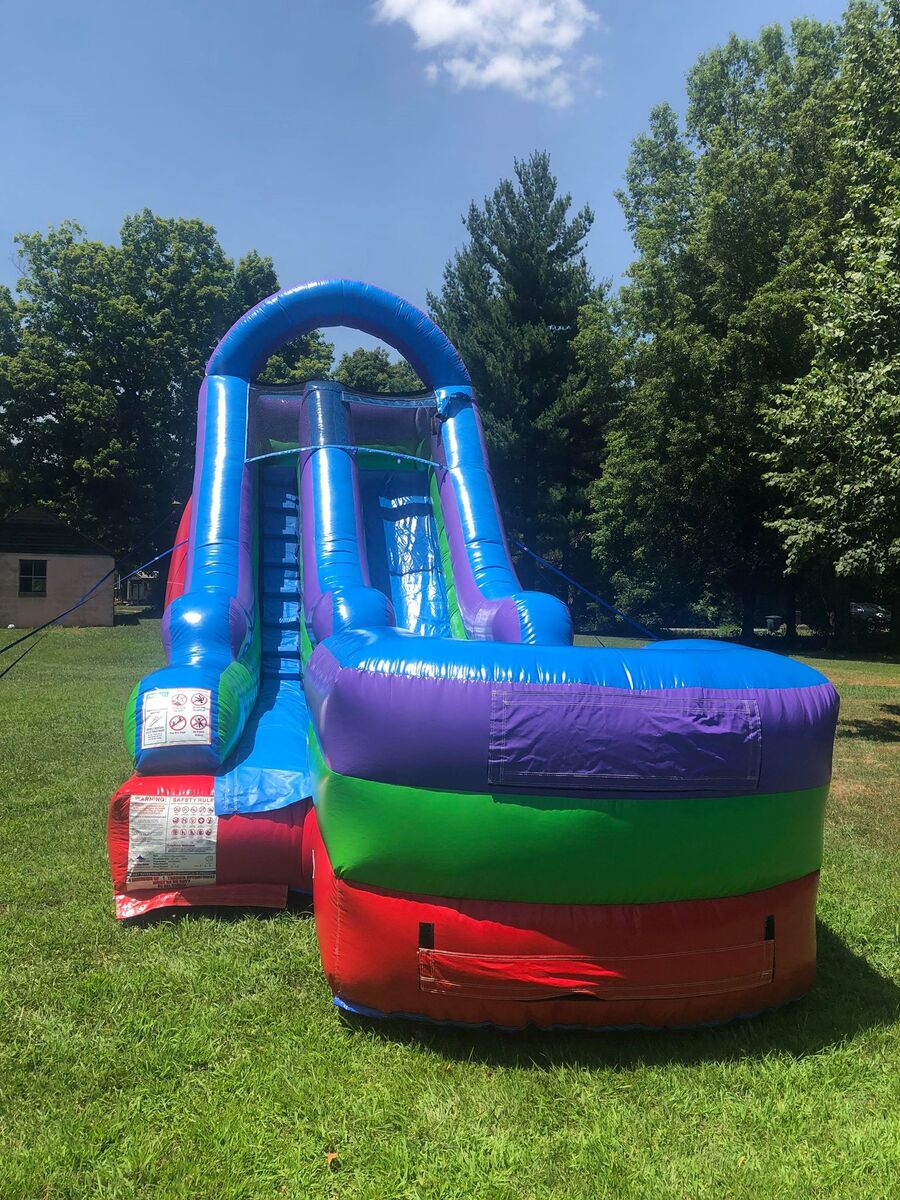 Retro Rainbow Inflatable Water Slide 18 Footer in Pittsford