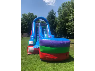 Retro Rainbow Inflatable Water Slide 18 Footer in Pittsford