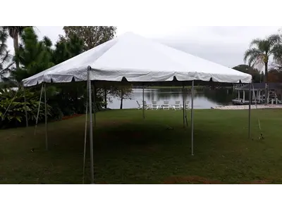 20’X20′ Frame Tent -White Top in meadow wood