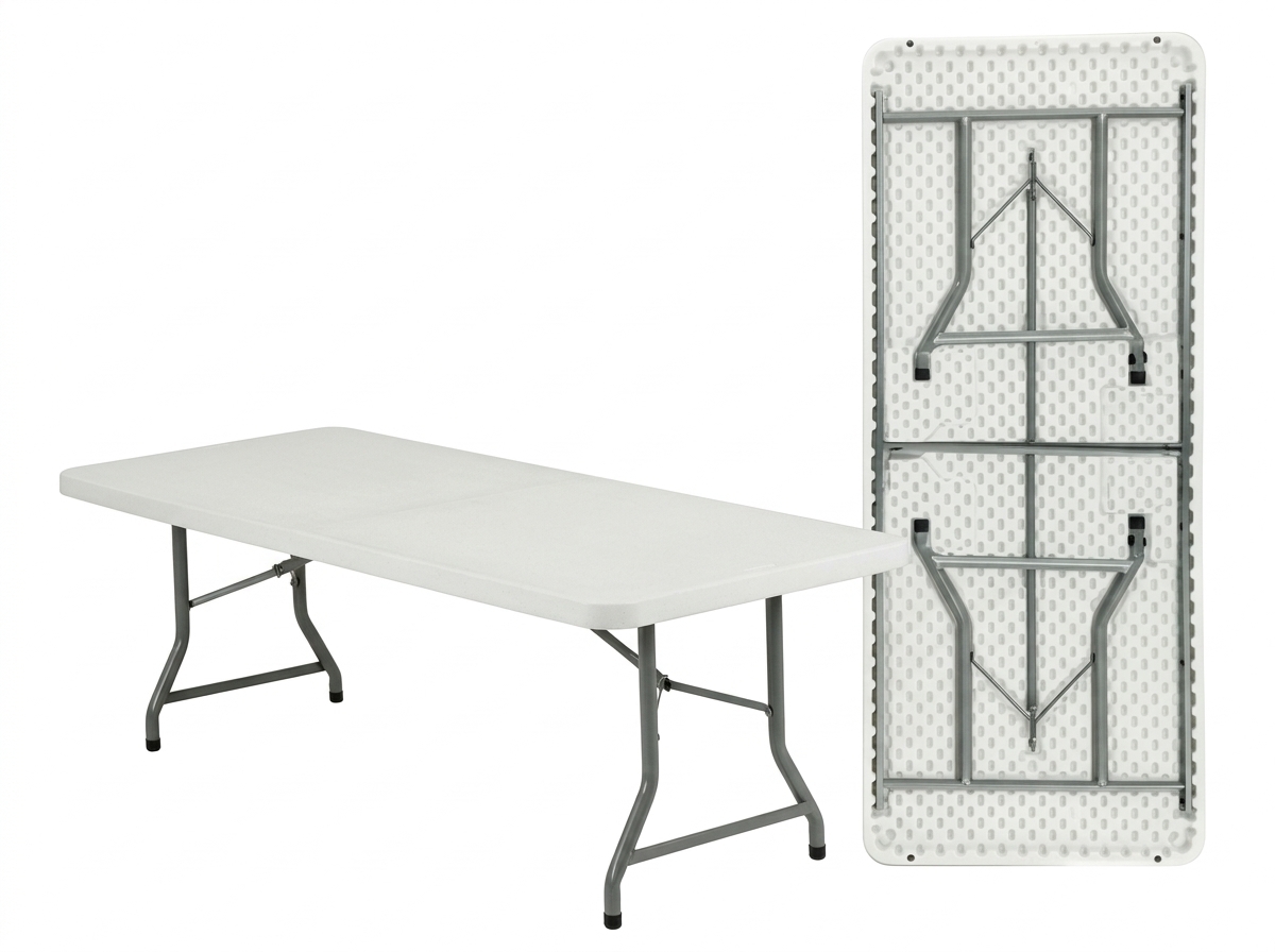 6' Kid White Plastic Rectangular Tables in Riverside