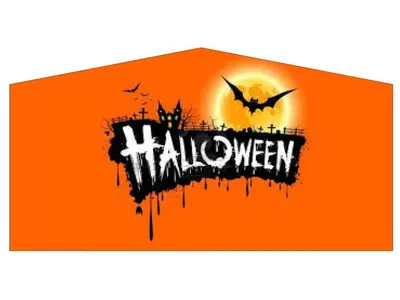 Halloween orange banner in San Antonio