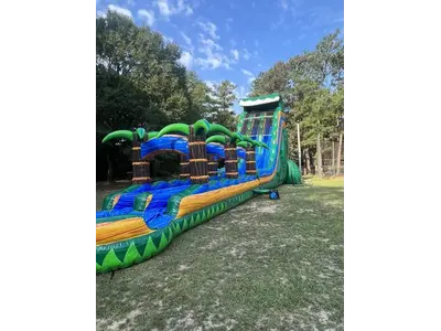 28’ Tropical Emerald Rush Dual Lane with Slip and Slide