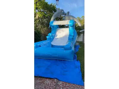 18' Dolphin Splash Waterslide #503 in meadow wood