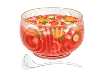 Punch Bowl - Glass - Gold Rim in Royal Palm Beach