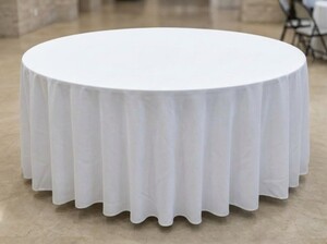 120" Round Table Cloth White