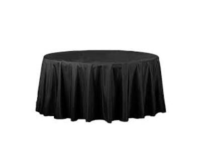 Round Black Linen