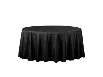 Round Black Linen