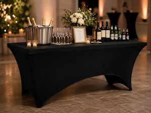 Tablecloth - Black OR White Stretch - 6 Foot