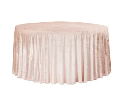 Blush Velvet 132" Round Tablecloth
