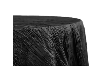 Accordion Crinkle Taffeta 132" Round Tablecloth - Black