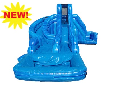 17ft Blue Marble Helix  Double Lane Water Slide