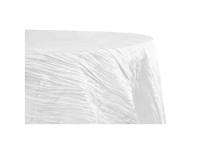 Accordion Crinkle Taffeta 132" Round Tablecloth - White