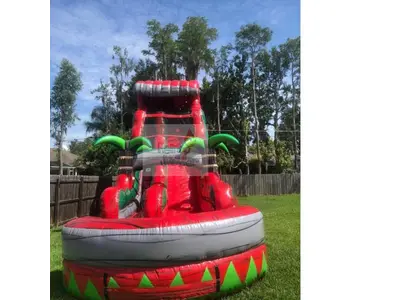 22′ Red Tsunami Waterslide #216Red