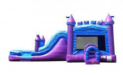 Purple Bounce House Water Slide Combo in manchester
