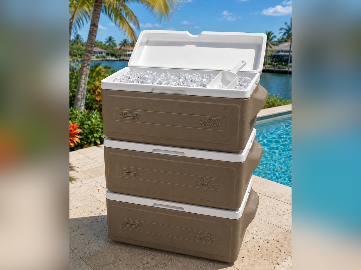 Coleman 24-Can Party Stacker Portable Cooler, Gray in Lake Park