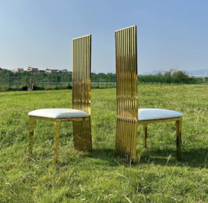  Long Back Gold Luxury Chair