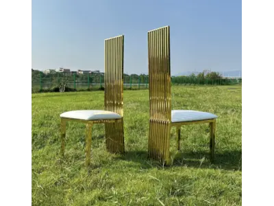 Long Back Gold Luxury Chair