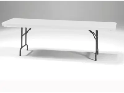 8' Stay Put Disposable White Tablecloth in Dennisville