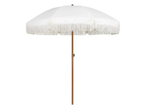 Umbrella-Scalloped Fringed Off White