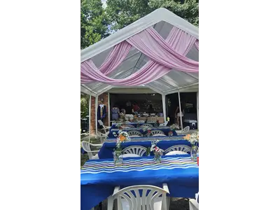 Elegant Pink Tent Drapes in Casco