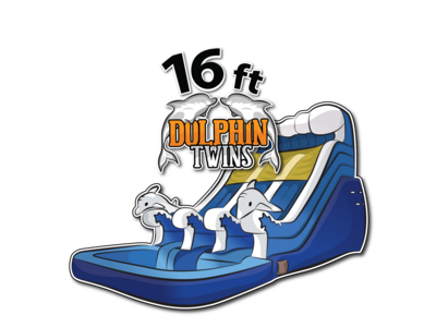 16ft dolphin twins water slide rental double lane