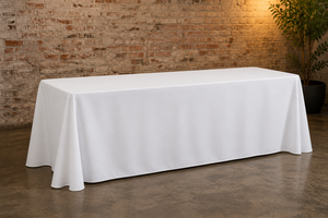 White OR Black Table Cloth For 6 Foot Rectangle Table Rounded Corners
