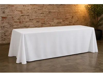 White OR Black Table Cloth For 6 Foot Rectangle Table Rounded Corners in North Palm Beach