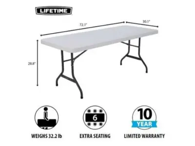 Rectangle Lifetime Table 6' Buffet Style