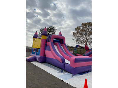 Girl bounce house dry with 2 slides
