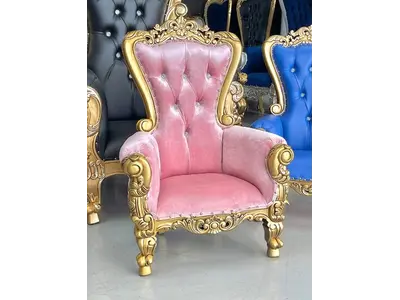 36" KID THRONE GOLD/PINK