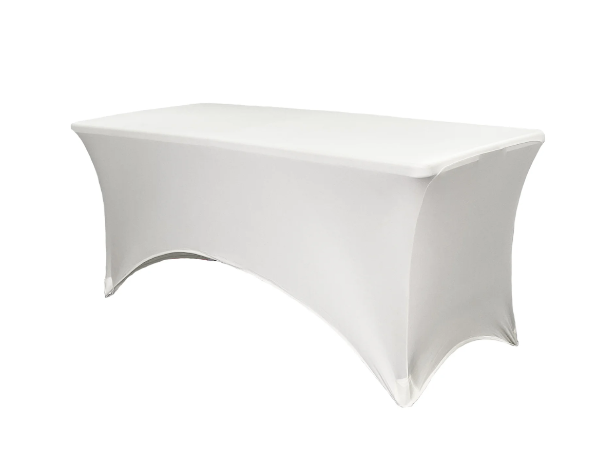 6-foot Spandex Tablecloth - White in Alexandria