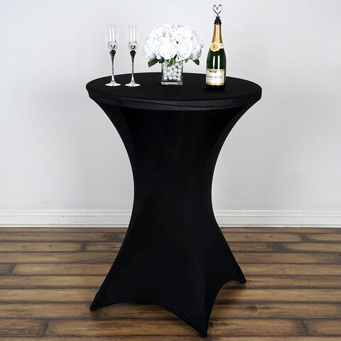 Black Spandex Cocktail Table Cover in Lathrup Village