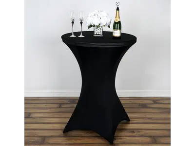 Black Spandex Cocktail Table Cover in Lathrup Village