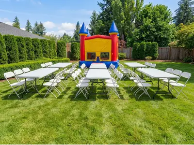 Bounce House + 7 Tables + 56 Chairs