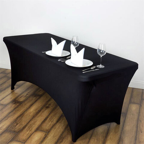 Black Spandex 6ft Table Cover in Saint Clair Shores
