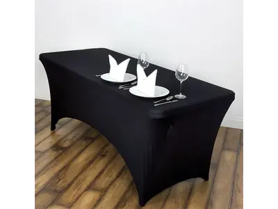 Black Spandex 6ft Table Cover in Saint Clair Shores