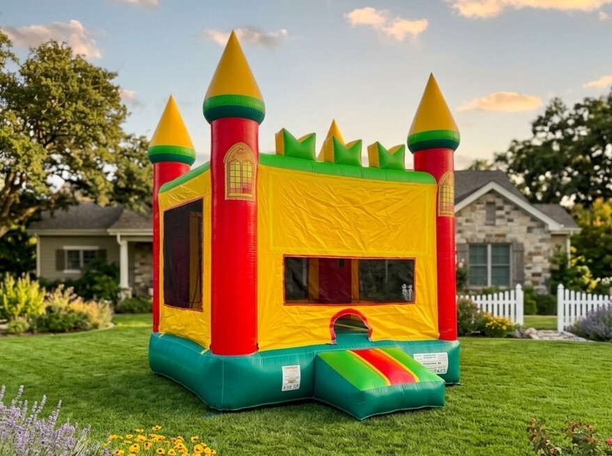 Yellow, Red, and Green Castle Bounce House in Lakeland