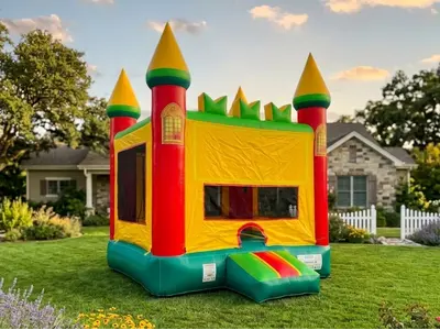 Yellow, Red, and Green Castle Bounce House in Lakeland