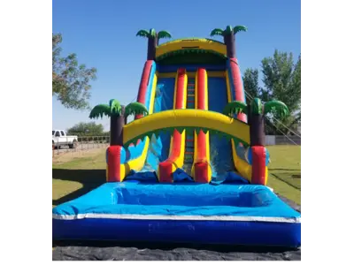 24ft inflatable double lane Tropical water slide rental in Phoenix