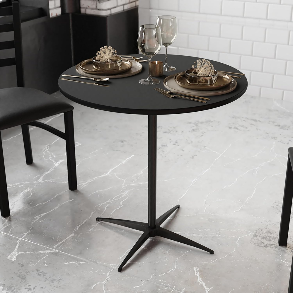 Black 30 inch Round Table - Standard Height in Southfield
