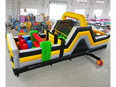 35ft Minion double ln obstacle course rental in Phoenix