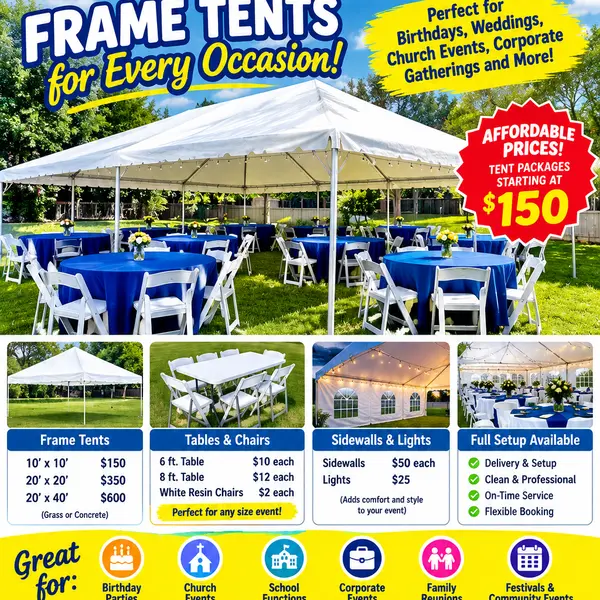 WHITE FRAME TENT RENTALS