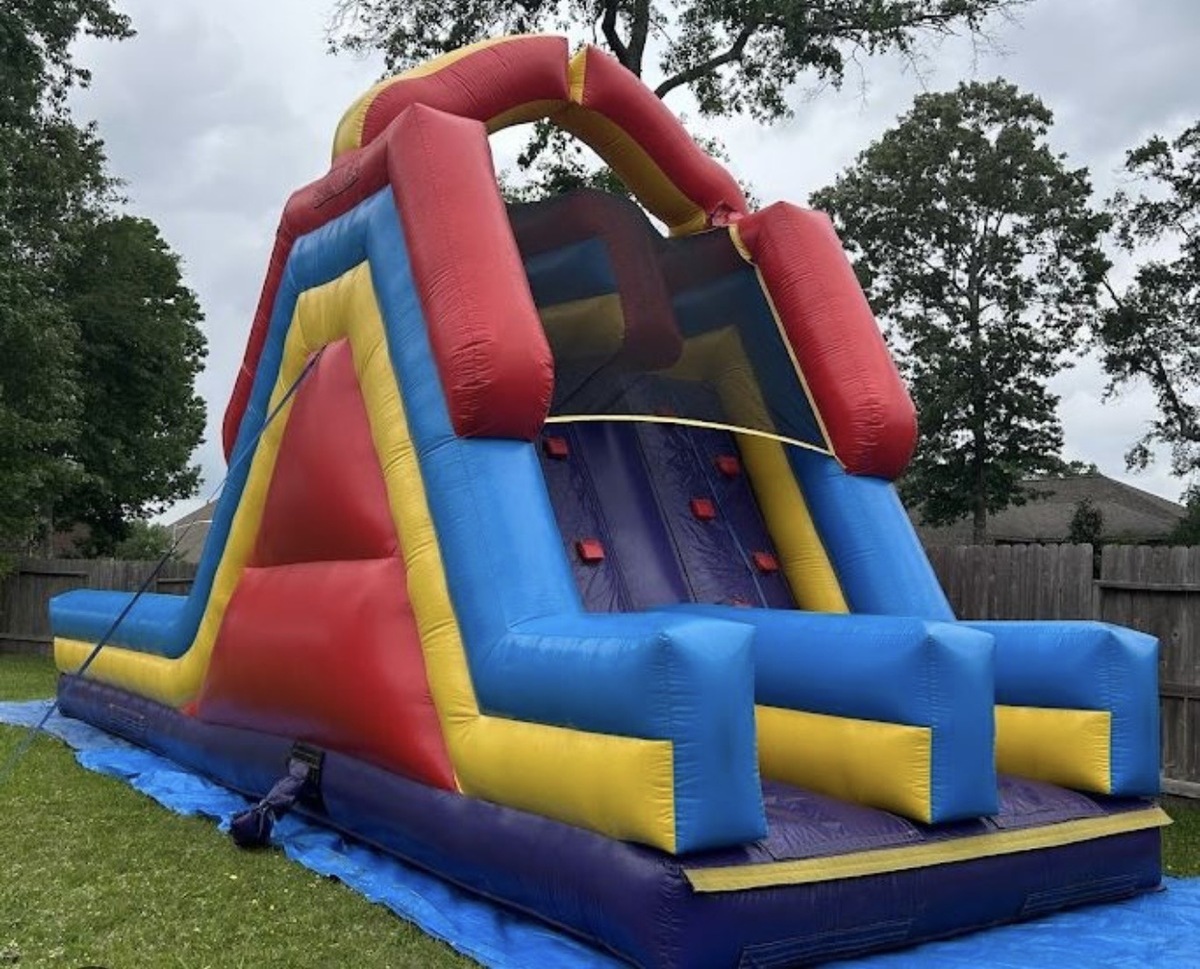 Giant Rock Climb Dual Lane Dry Slide in Sewell