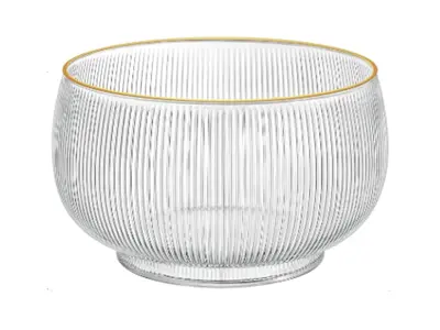 Punch Bowl - Glass - Gold Rim in Royal Palm Beach